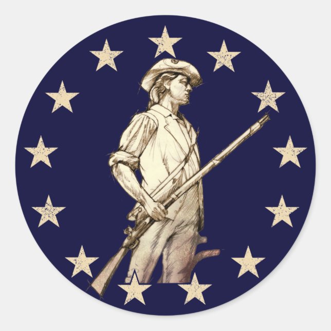 Concord Minuteman Classic Round Sticker (Front)