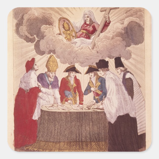 Concordat between Napoleon and Pope Pius VII Square Sticker (Front)