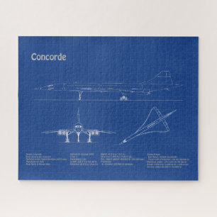 Concorde - Aeroplane Blueprint Drawing Plans AD Jigsaw Puzzle
