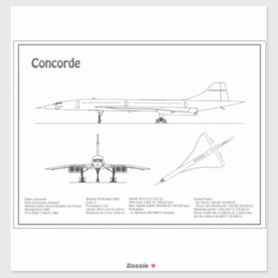 Concorde - Aeroplane Blueprint Drawing Plans BD