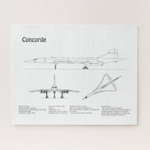 Concorde - Aeroplane Blueprint Drawing Plans BD Jigsaw Puzzle