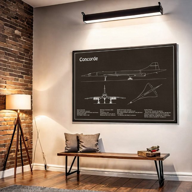 Concorde - Aeroplane Blueprint Drawing Plans PD Poster (Creator Uploaded)