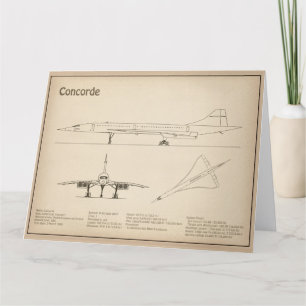 Concorde - Aeroplane Blueprint Drawing Plans SD Thank You Card