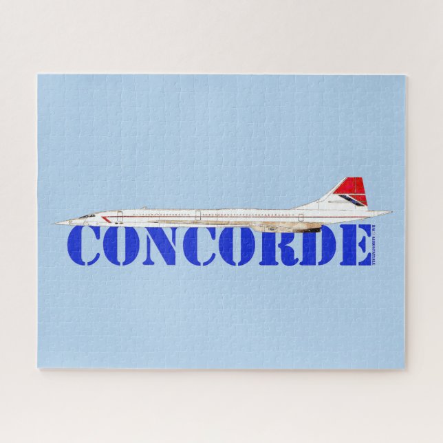 Concorde Jet with Bold Blue Text Jigsaw Puzzle (Horizontal)