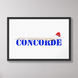 Concorde Jet with Bold Blue Text Photo Print