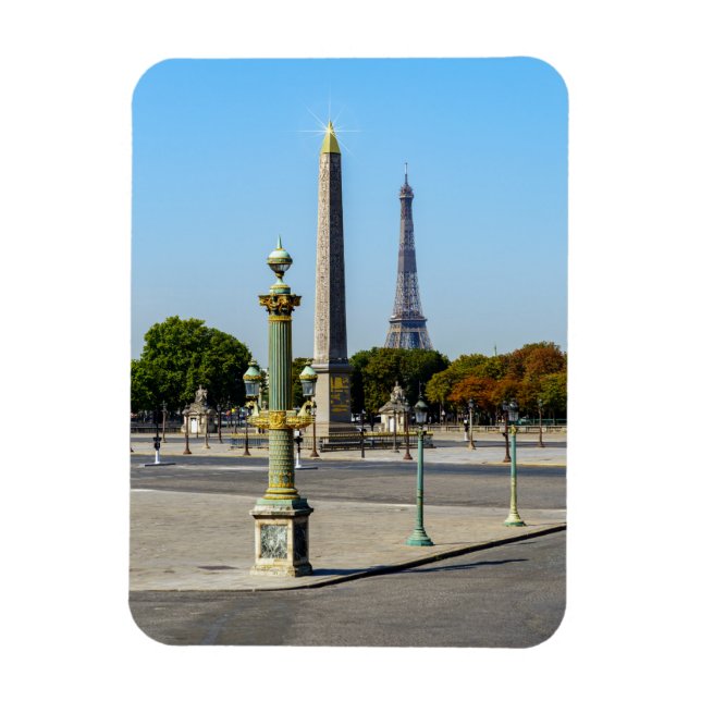 Concorde Luxor Obelisk and Eiffel Tower  - Paris Magnet (Vertical)