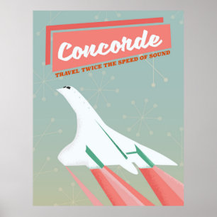 Concorde vintage travel poster