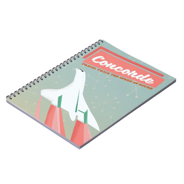 Concorde vintage travel poster notebook (Left Side)