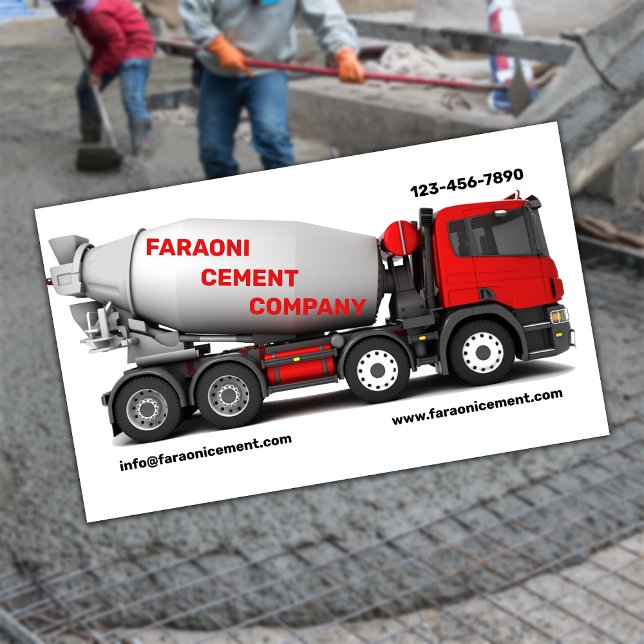 Concrete and Cement Contractor Company Business Card (Creator Uploaded)