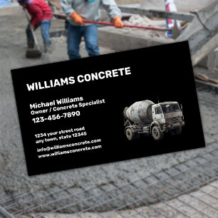 Concrete and Cement Contractor Company Business Card