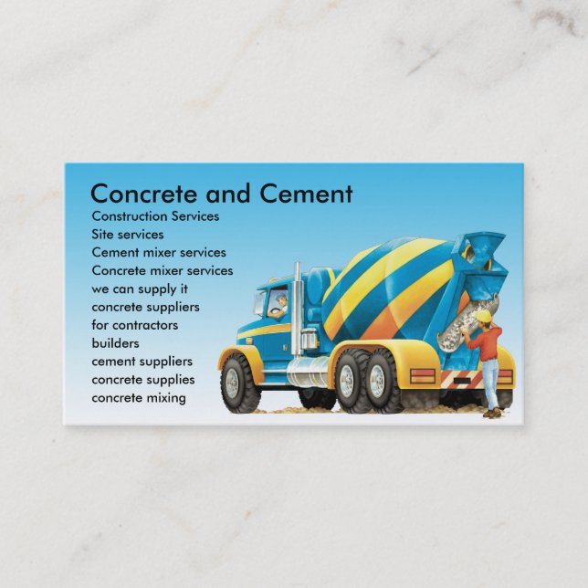 Concrete and Cement Mixer Business Cards (Front)