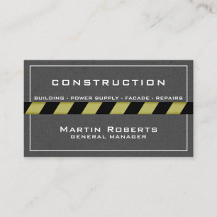 Concrete and construction zone tape business card