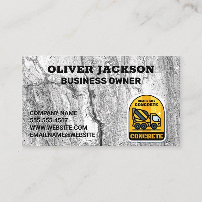 Concrete Background | Cement Mixer Business Card (Front)