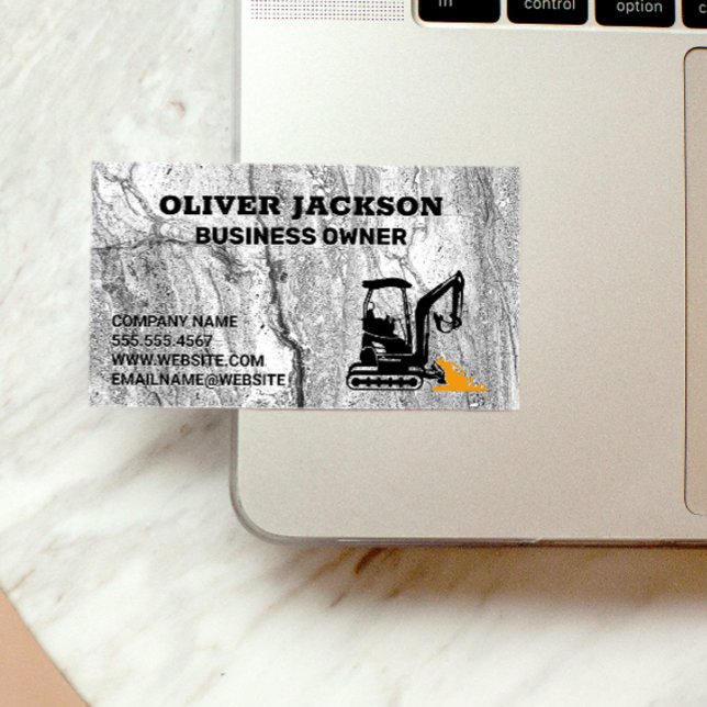 Concrete Background | Construction Vehicle Business Card (Creator Uploaded)