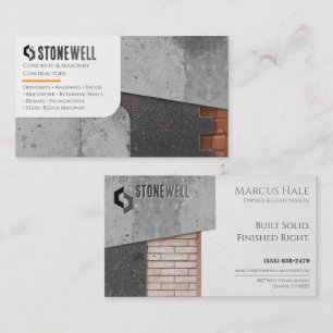 Concrete Brick Collage Masonry Business Card