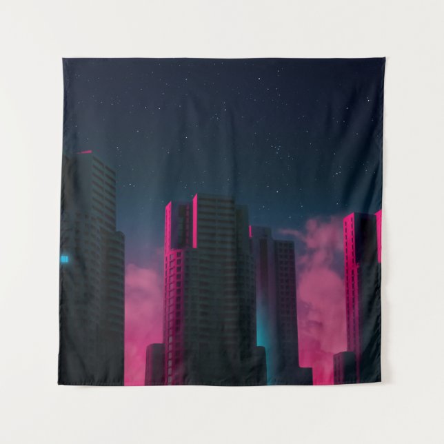CONCRETE BUILDINGS NEAR WHITE CLOUDS TAPESTRY (Front)