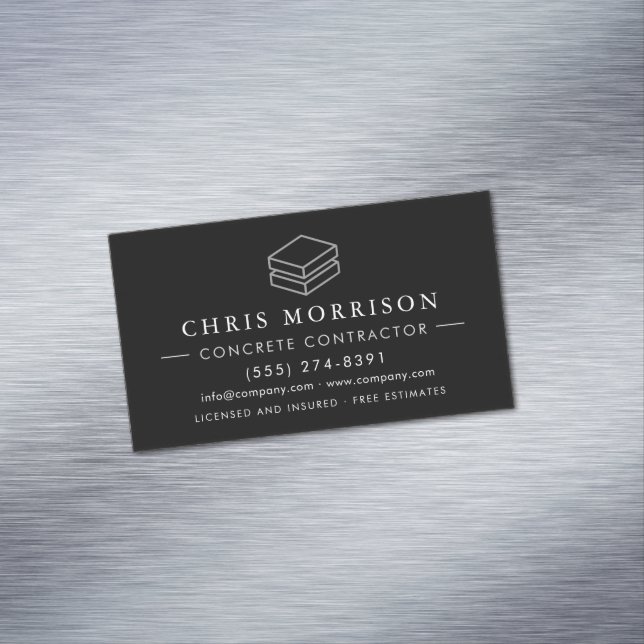 Concrete Cement Construction Services Magnetic Business Card (In Situ)