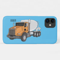 Concrete cement mixing truck cartoon illustration