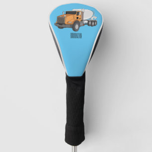 Concrete cement mixing truck cartoon illustration golf head cover