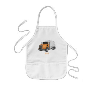 Concrete cement mixing truck cartoon illustration  kids apron