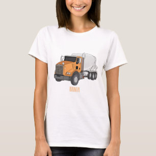 Concrete cement mixing truck cartoon illustration T-Shirt