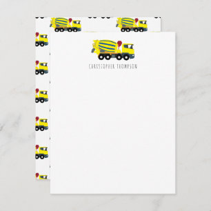 Concrete Cement Truck Construction Kids Children's Card