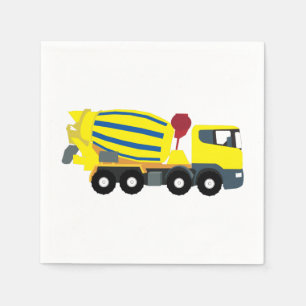 Concrete Cement Truck Construction Trucks Napkin