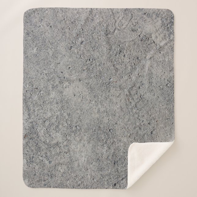 Concrete cement wall gray texture sherpa blanket (Front)