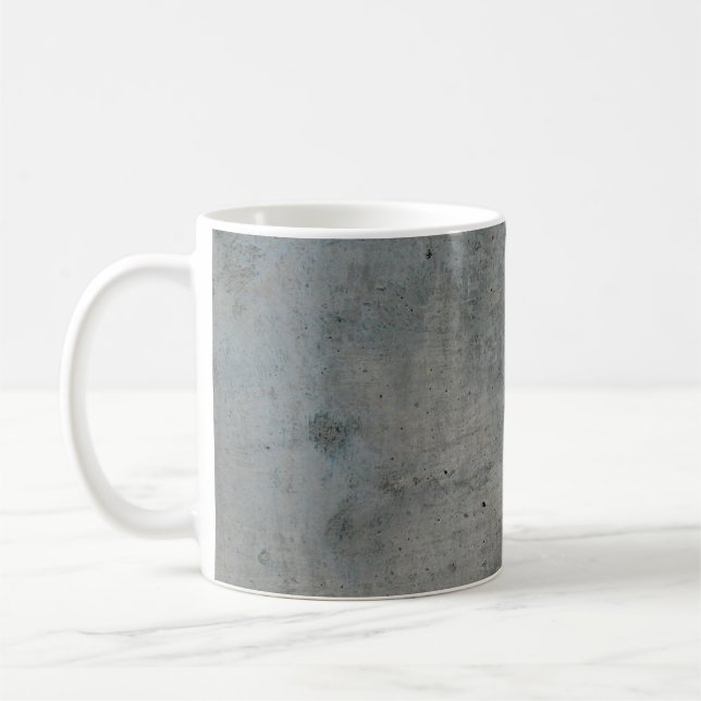 Concrete cement wall grey texture coffee mug (Left)
