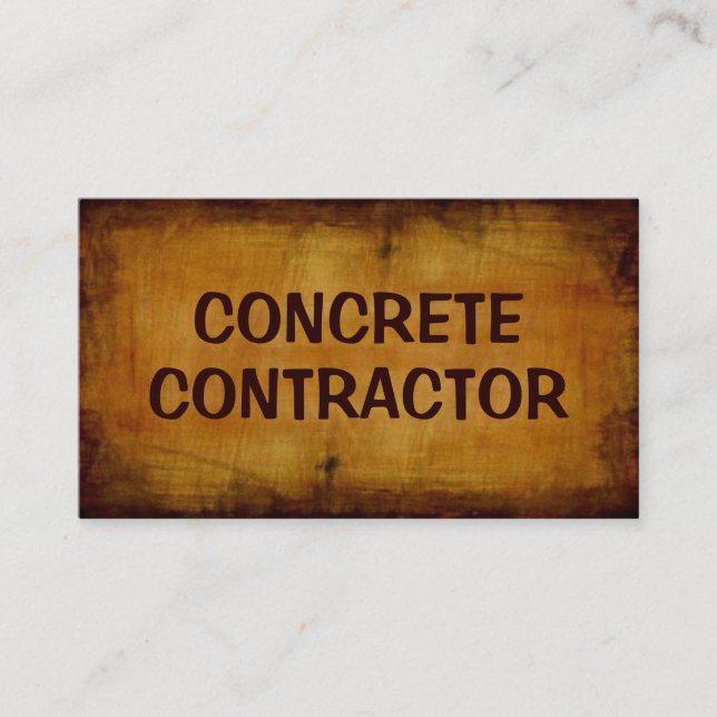 Concrete Contractor Antique Business Card (Front)