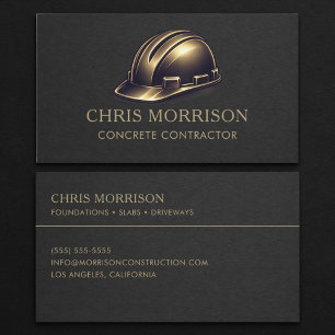 Concrete Contractor Hard Hat Professional Business Card