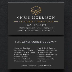Concrete Contractor Services Business Card
