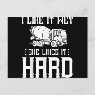 Concrete Finisher Worker Cement Mixer Truck Driver Holiday Postcard