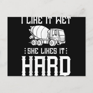Concrete Finisher Worker Cement Mixer Truck Driver Postcard