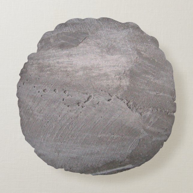 Concrete gray gray wall plaster round cushion (Front)