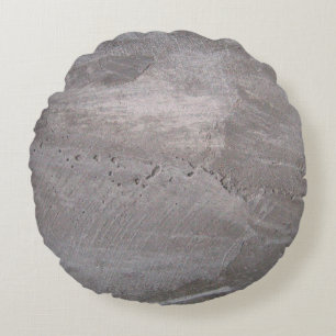 Concrete grey gray wall plaster round cushion