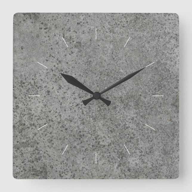 CONCRETE | industrial decor Square Wall Clock (Front)