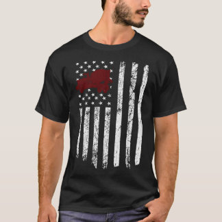 Concrete Mixer American Flag Patriotic Cement Truc T-Shirt