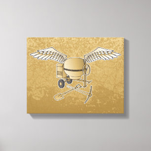 Concrete mixer beige canvas print