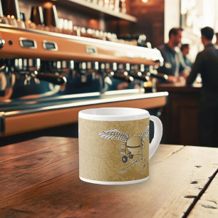 Concrete mixer beige espresso cup