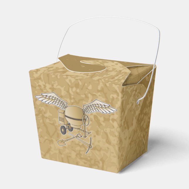 Concrete mixer beige favour box (Front Side)