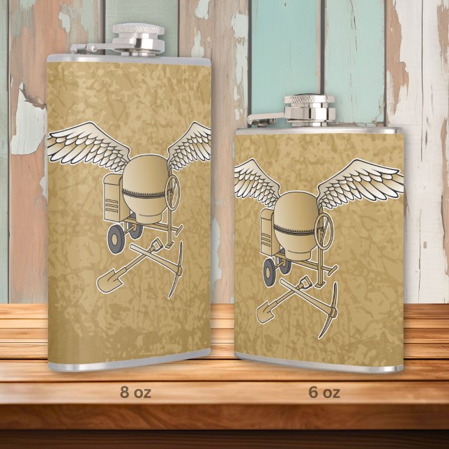 Concrete mixer beige hip flask (Creator Uploaded)