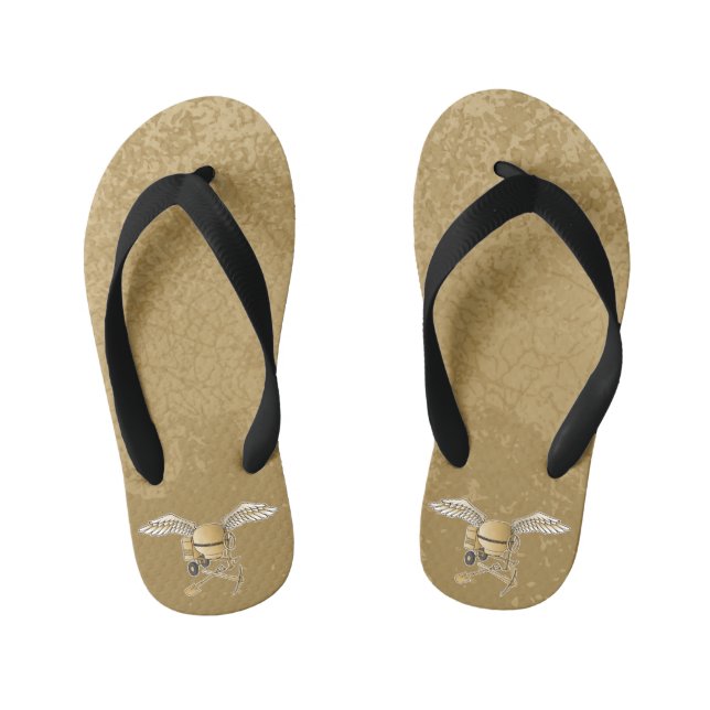 Concrete mixer beige kid's jandals (Footbed)