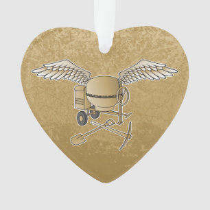 Concrete mixer beige ornament