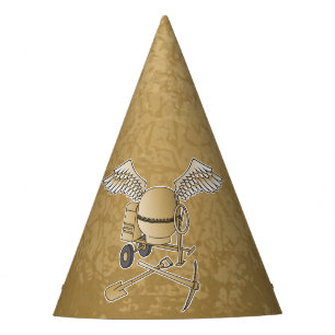 Concrete mixer beige party hat