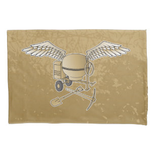 Concrete mixer beige pillowcase