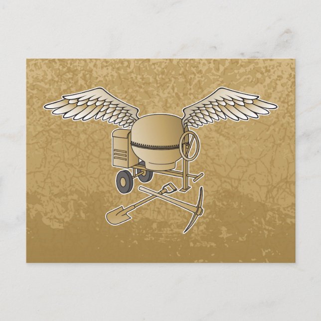 Concrete mixer beige postcard (Front)