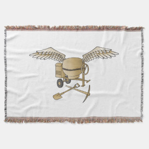 Concrete mixer beige throw blanket