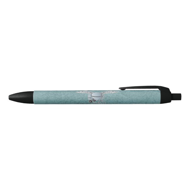 Concrete mixer blue-grey black ink pen (Top)