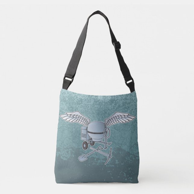 Concrete mixer blue-grey crossbody bag (Front)